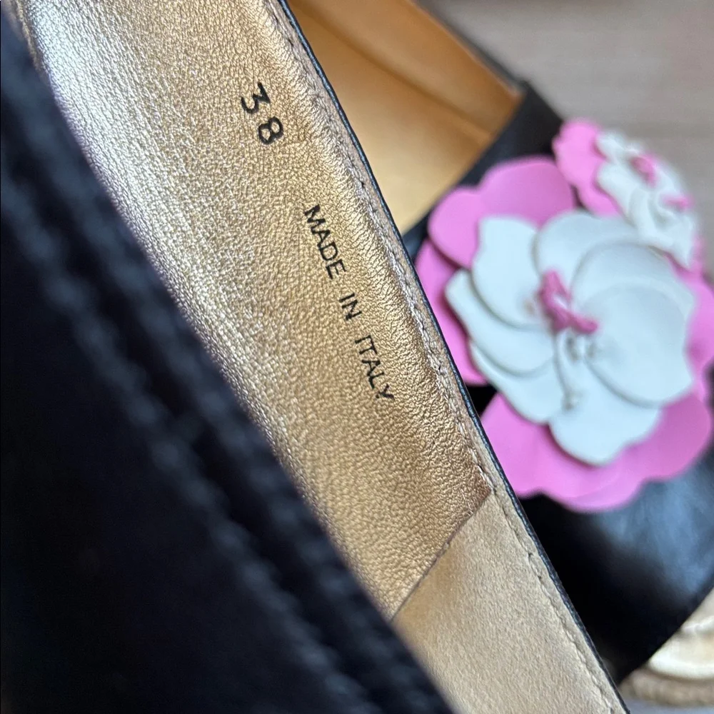 Prada Napa Flower Peep Toe Espradilles - Picture 4 of 9